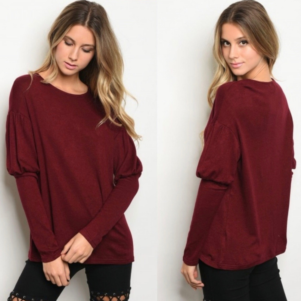 Burgundy Knit Top